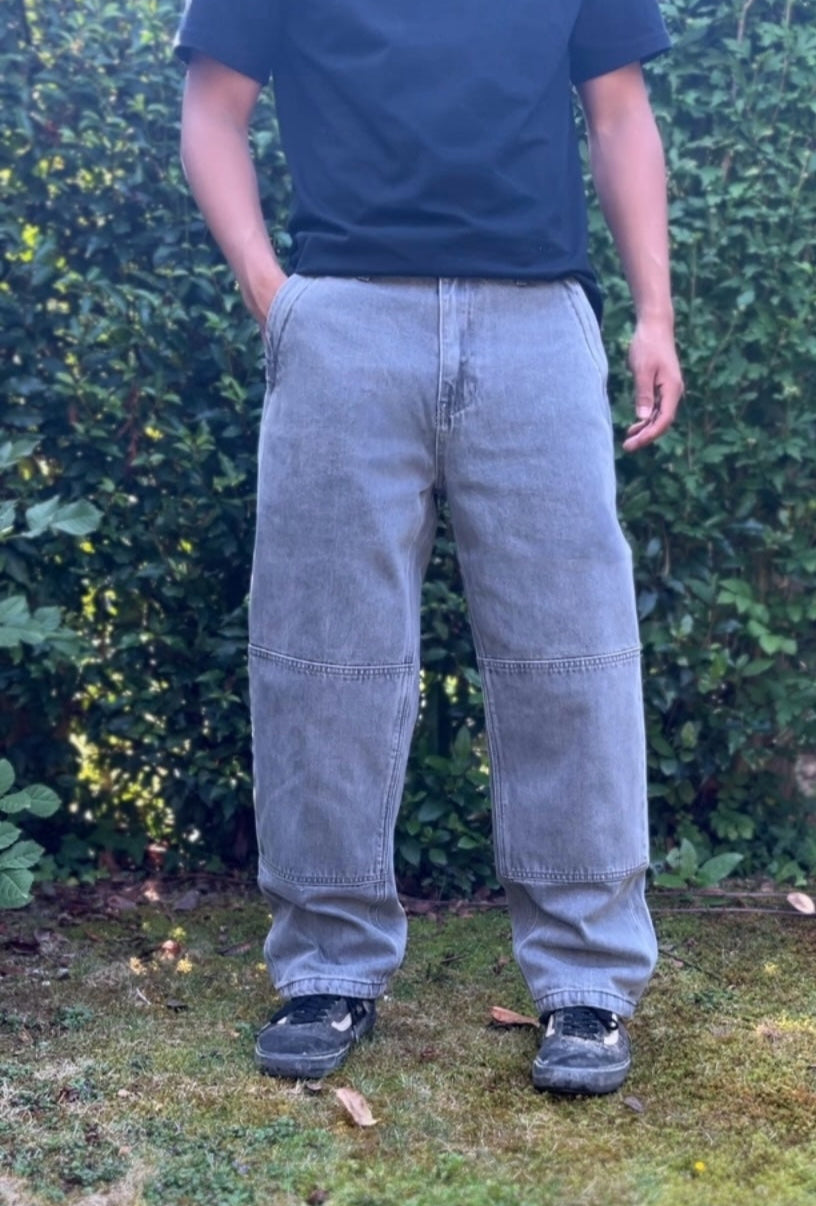 Gray Riding Pants with Zip Pockets