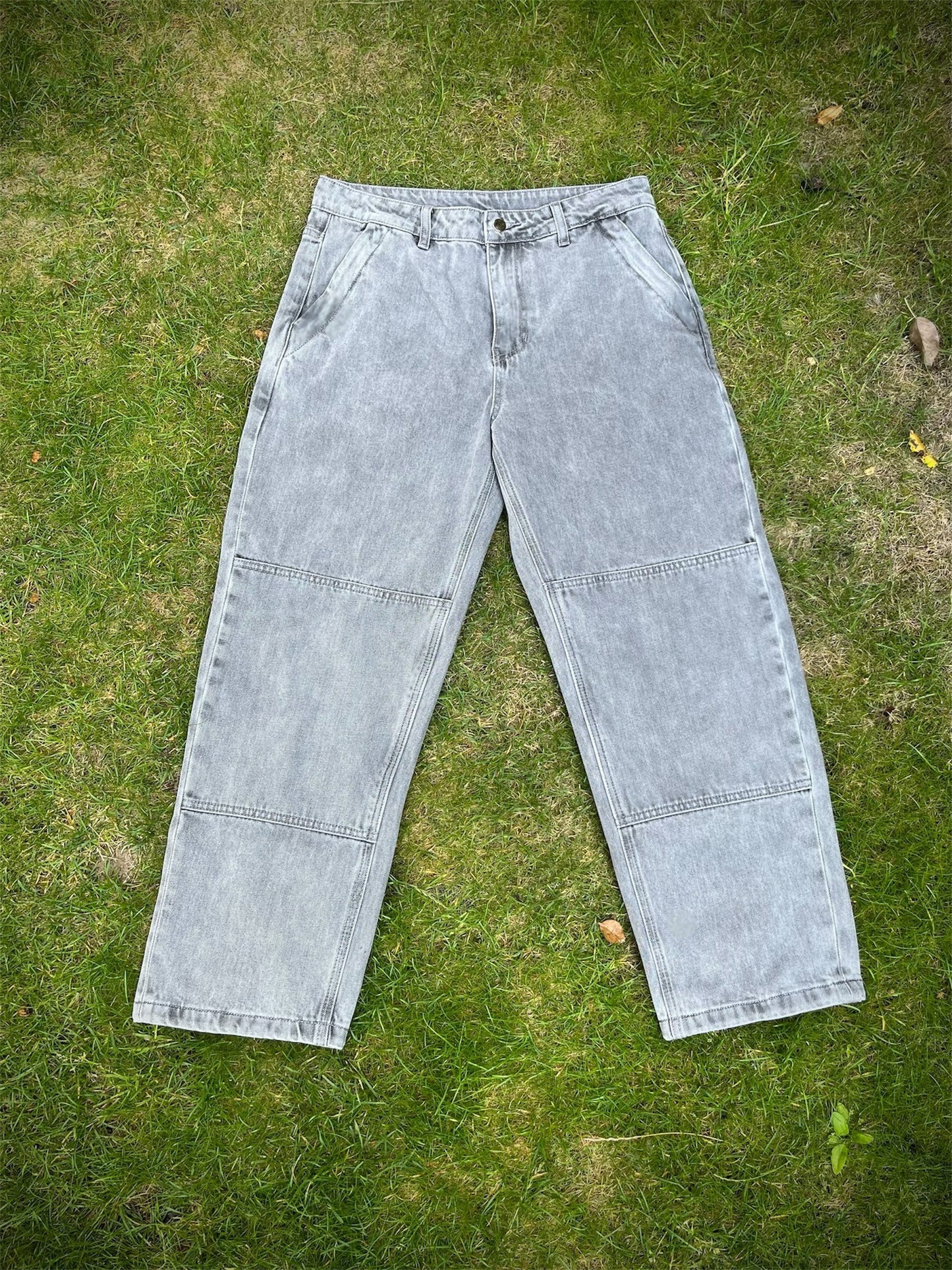 Gray Riding Pants with Zip Pockets