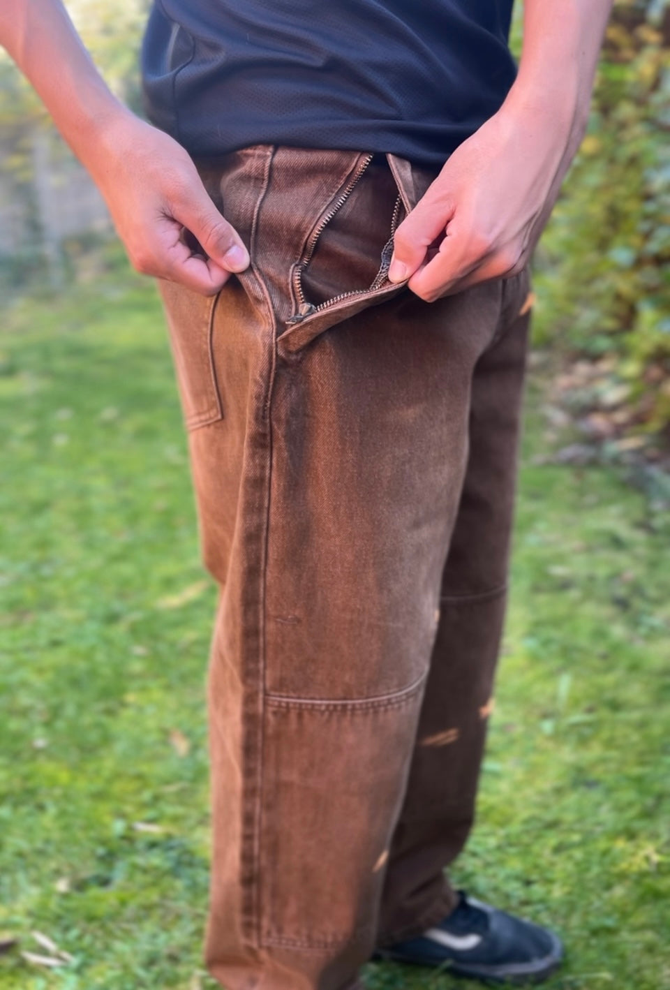 Brown riding pants with Zip Pockets