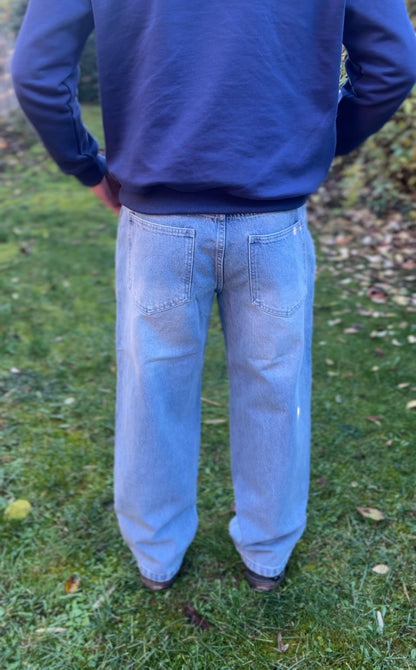 Blue Riding Pants with Zip Pockets