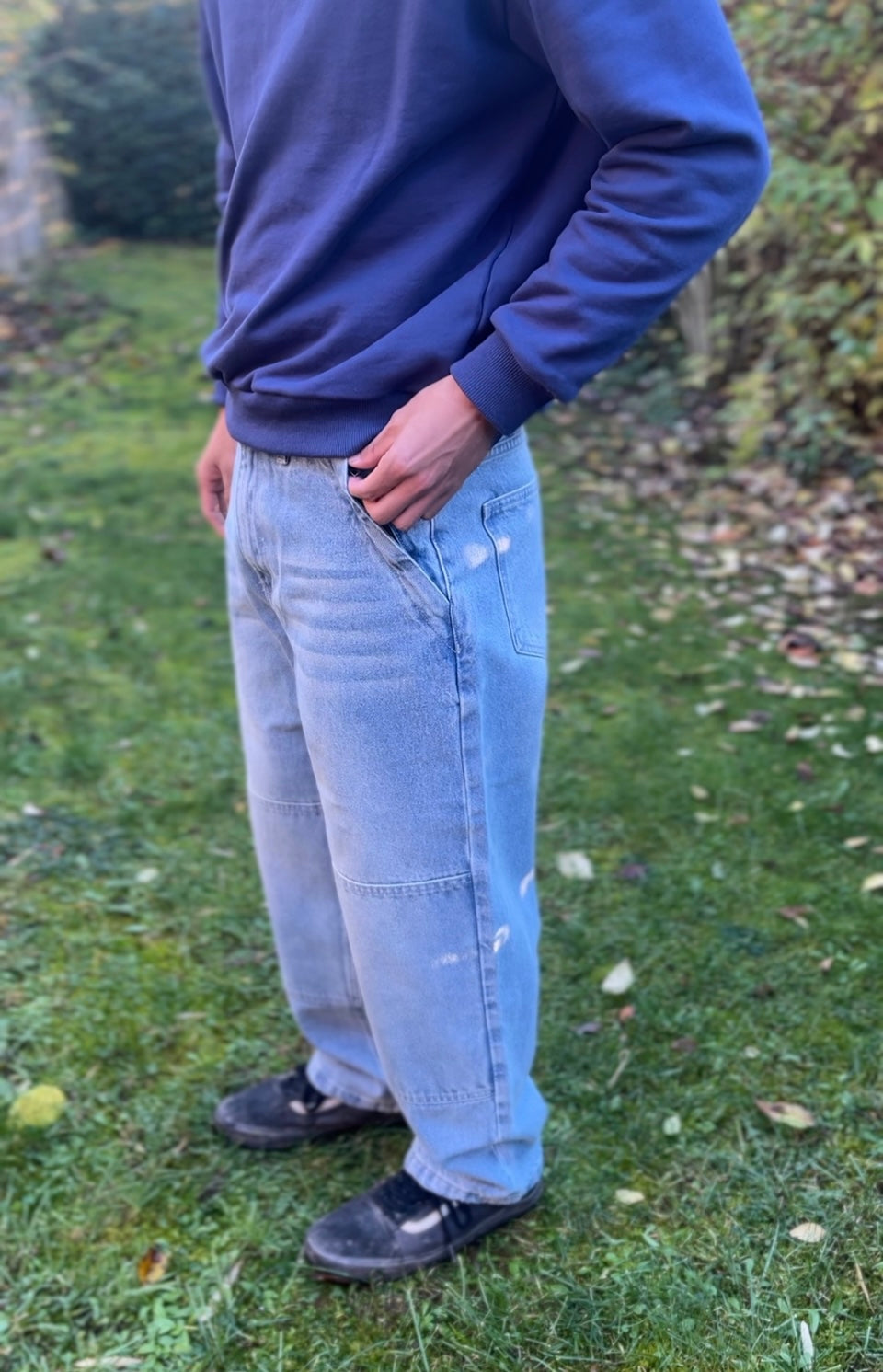 Blue Riding Pants with Zip Pockets