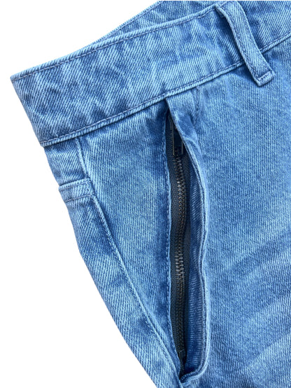 Blue Riding Pants with Zip Pockets